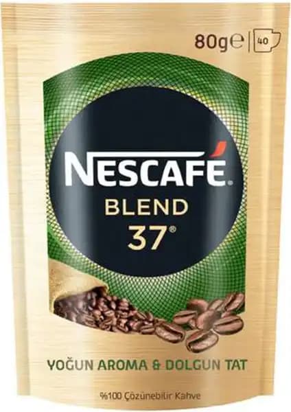 Nescafe Blend 37 Eko Paket 80 gr Çözünebilir Kahve ile Hızlı ve Lezzetli Kahve Deneyimi