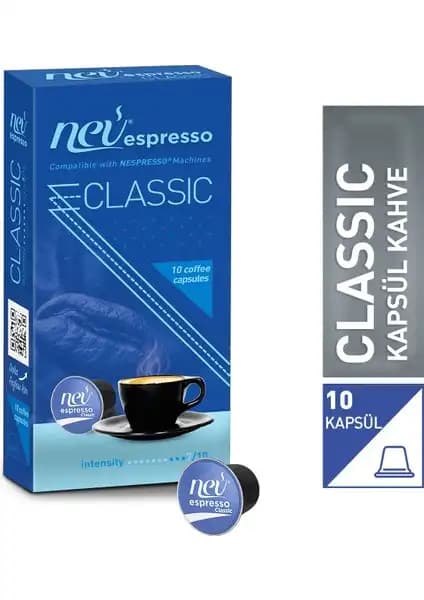 Nev Espresso Klasik Kapsül Kahve: Yüksek Kalite ve Saf Aromayla Kahve Keyfi