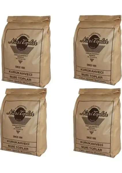 Nuri Toplar Türk Kahvesi 250g 4'lü Paket Geleneksel ve Odun Ateşinde Kavrulmuş Kahve