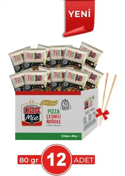 Oba Mie Pizza Çeşnili Noodle: Pratik ve Lezzetli Köri Aromalı Noodle Alternatifi