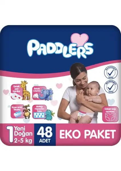 Paddlers Bebek Bezi 1 Numara Yenidoğanlar İçin Güvenilir Koruma ve Konfor Sağlar