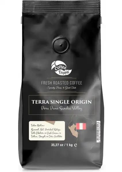 Peru Puno Sandia Vadisi'nden Tek Kökenli Coffeetropic Terra Kahvesi 1kg