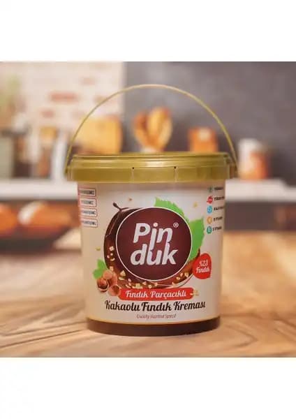Pinduk Fındık Parçacıklı Kakaolu Fındık Kreması Doğal ve Sağlıklı Alternatif