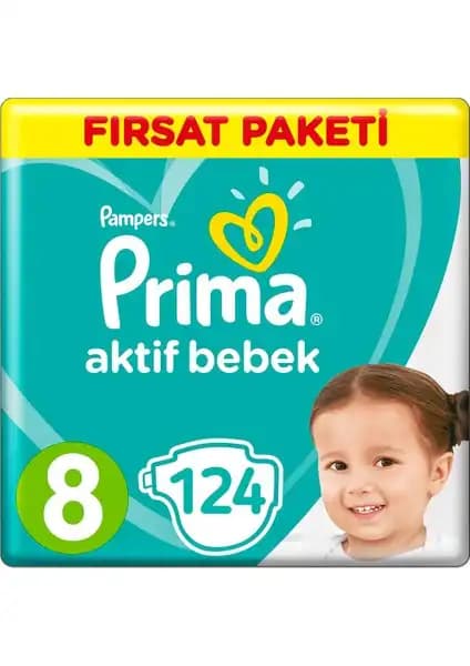 Prima Bebek Bezi Aktif Bebek 8. Beden: Yüksek Emicilik ve Konfor Sunan Bebek Bezi