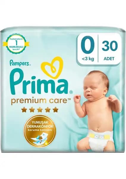 Prima Bebek Bezi Premium Care 0 Numara Yeni Doğanlar ve Hassas Ciltler İçin Güvenilir Konfor