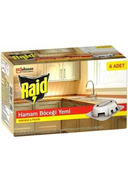Raid 6 Parça Hamam Böcek Yemi ile Etkili ve Güvenli Böcek Kontrolü Çözümü