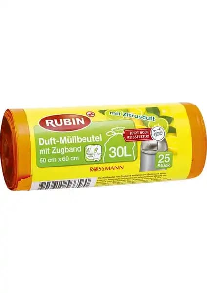 Rubin 30 Litre Limon Kokulu Çöp Torbası Temizlikte Pratik ve Dayanıklı Çözüm