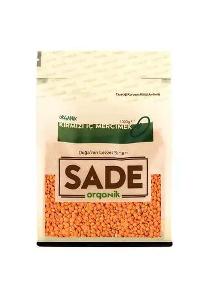 Sade Organik Kırmızı İç Mercimek 1 Kg Sağlıklı ve Doğal Bir Beslenme Seçeneği