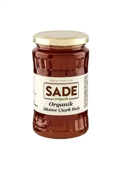 Sade Organik Süzme Çiçek Balı 460 gr Doğal ve Güvenilir Organik Bal Ürünü