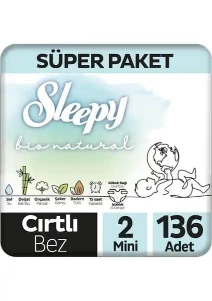 Sleepy Bio Natural Bebek Bezi 2 Numara Mini Yüksek Emicilik ve Doğal İçerik Özellikleri