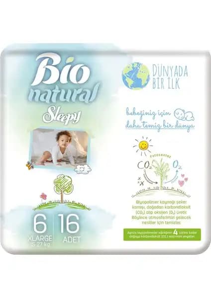 Sleepy Bio Natural Bebek Bezi 6 Numara Xlarge Güvenilir ve Konforlu Koruma