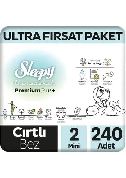 Sleepy Bio Natural Plus Mini Bebek Bezi 2 Numara 3-6 kg İçin Yüksek Kalite ve Güvenilirlik
