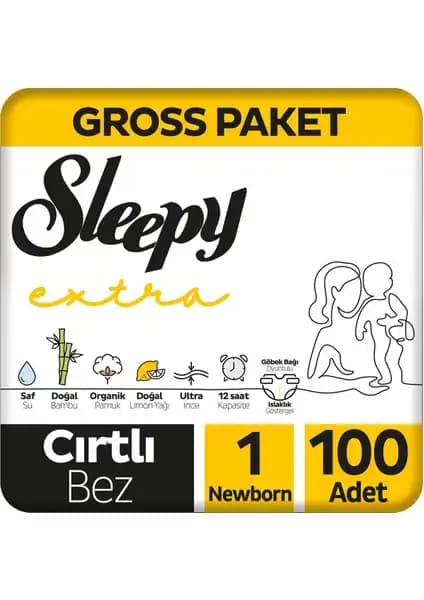 Sleepy Extra Günlük Aktivite Bebek Bezi 1 Numara Türkiye Üretimi Yüksek Emicilik Güvenli Kullanım