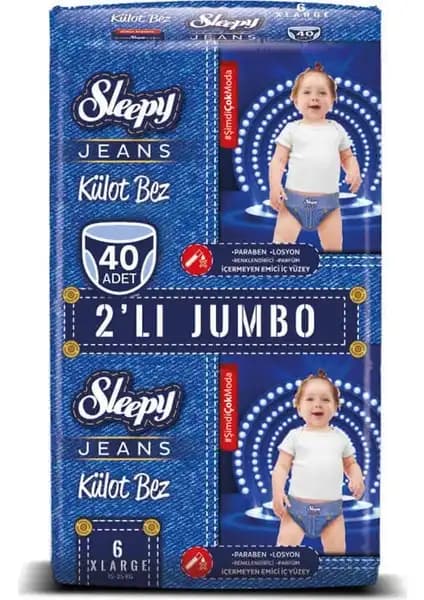 Sleepy Jeans Külot Bez X-Large 6 No 20'li x 2'li: Güvenli ve Konforlu Bebek Bezi Seçenekleri