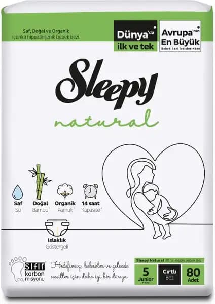Sleepy Natural bantlı bebek bezi 11-18 kg için doğal içerikli konforlu kullanım