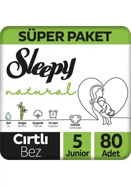 Sleepy Natural Bebek Bezi 5 Numara Süper Paket Konfor ve Güvenlik Sunar