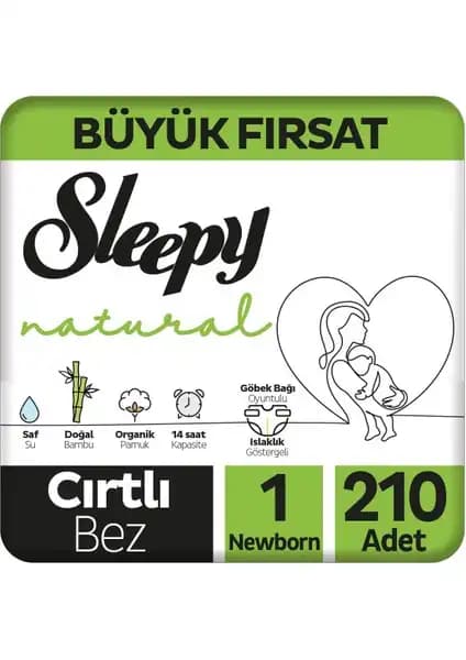 Sleepy Natural Büyük Fırsat Paketi Yenidoğan Bebek Bezi 210 Adet, Konfor ve Güvenlik