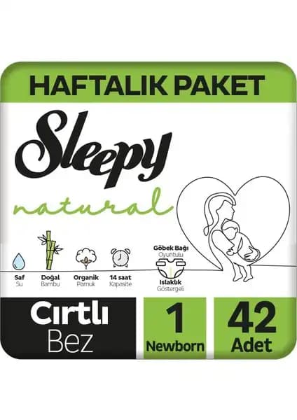 Sleepy Natural Haftalık Bebek Bezi Paketi Yeni Doğan 1 Numara Güvenilir ve Konforlu Kullanım