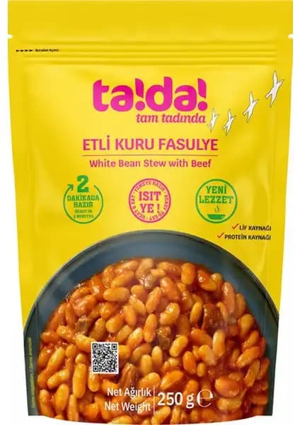 Tada Etli Kuru Fasulye 250g Pratik ve Lezzetli Geleneksel Yemek Alternatifi
