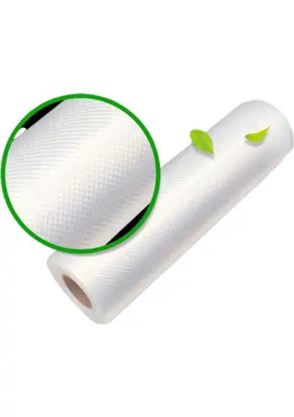 Vakur 25 cm x 10 m Çift Taraflı Tırtıklı Vakum Rulosu Endüstriyel Paketleme İçin