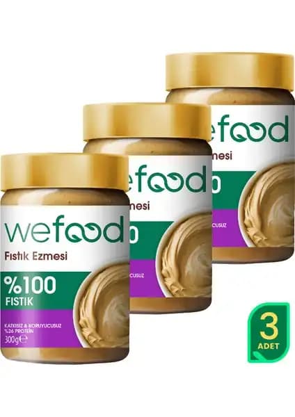 Wefood Şekersiz Sade %100 Fıstık Ezmesi Sağlıklı ve Katkısız Doğal Lezzet Alternatifi