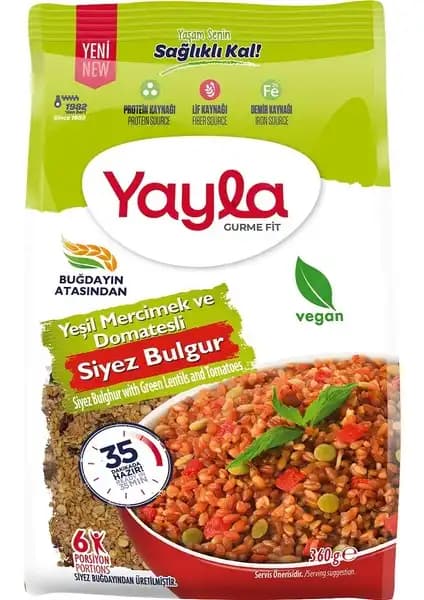 Yayla Gurme Fit Yeşil Mercimek ve Domatesli Siyez Bulgur Sağlıklı ve Pratik Yemek Alternatifi