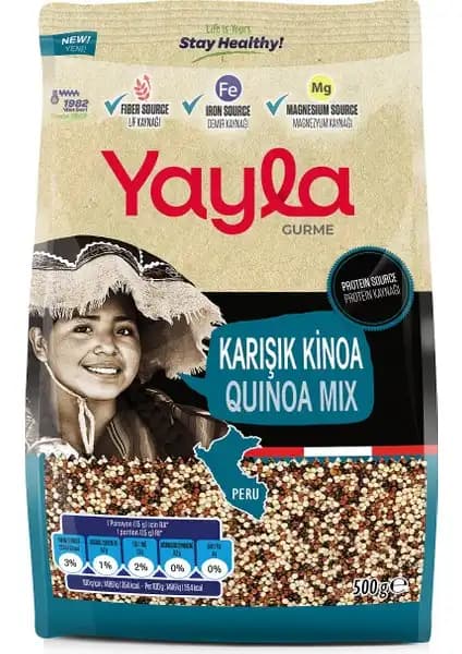 Yayla Gurme Karışık Kinoa 500 gr Sağlıklı ve Glutensiz Tahıl Alternatifi