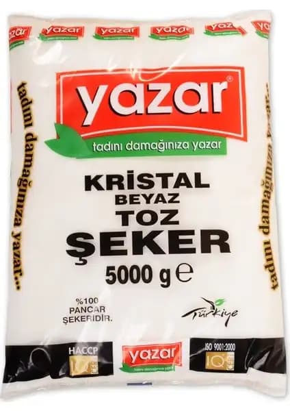 Yazar Toz Şeker 10 Kg Paketle Pratik ve Ekonomik Mutfak Kullanımı İçin