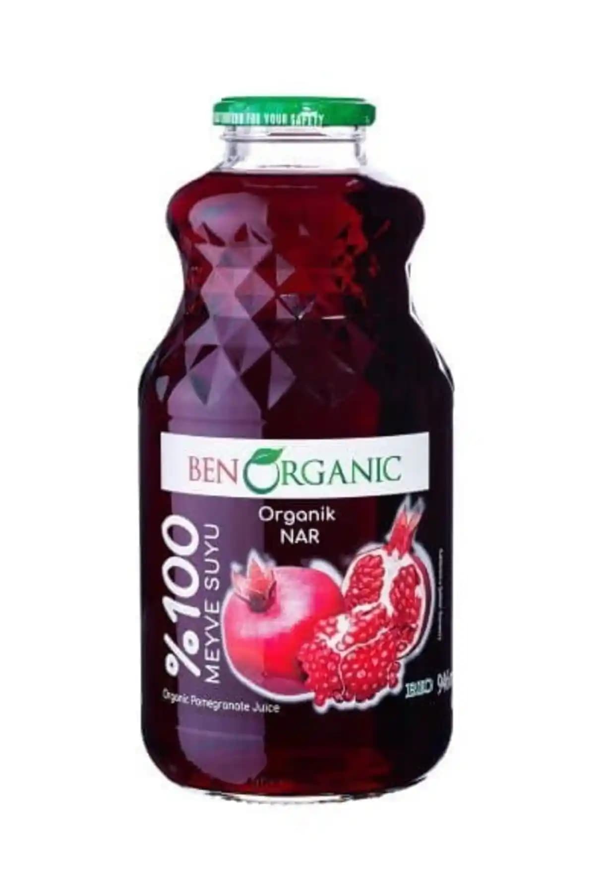 %100 organik nar suyu, Türkiye menşeli 946 ml; doğal tat ve antioksidan destekli içecek