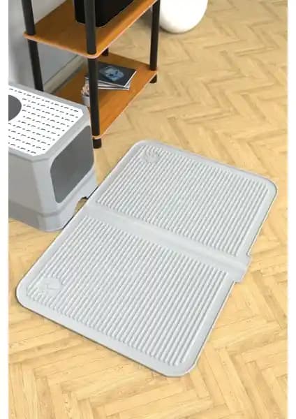 Ata Home Silikon Kum ve Mama Matı Havuzlu 40x60 ile Eva Türkiye 75x110 Kedi Tuvalet Önü Paspası