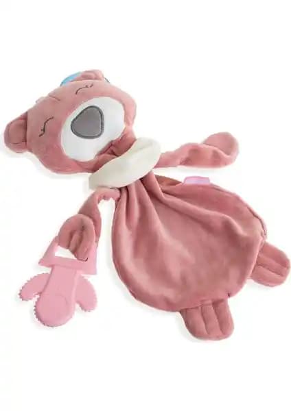 Baby Jem Diş Kaşıyıcılı Uyku Arkadaşım Ayıcık Gül Kurusu ile Tuto Baby Halka Dümen