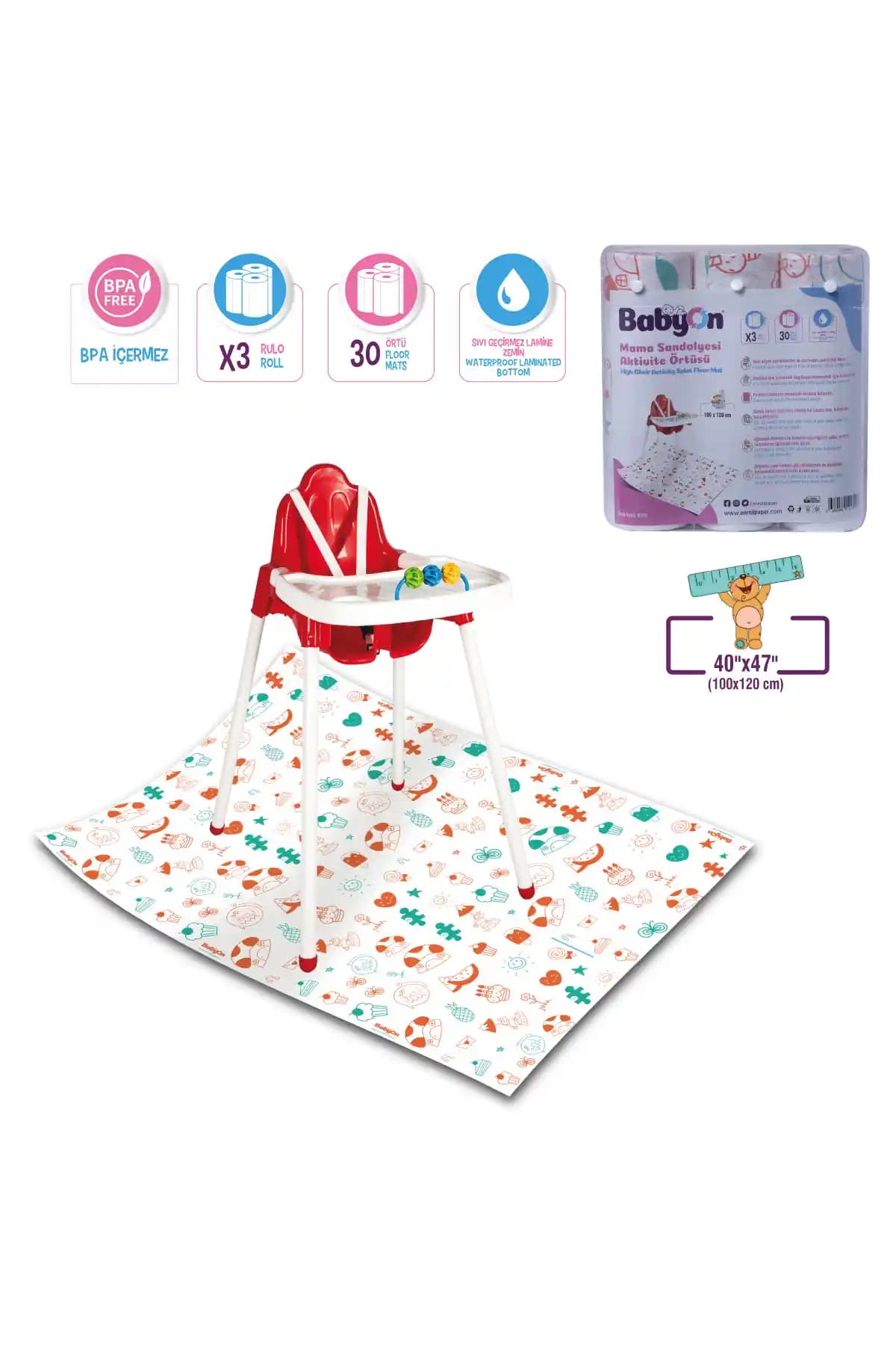 Baby On Mama Sandalyesi Altı ve Aktivite Örtüsü: Tek Kullanımlık Çok Amaçlı Zemin Koruması