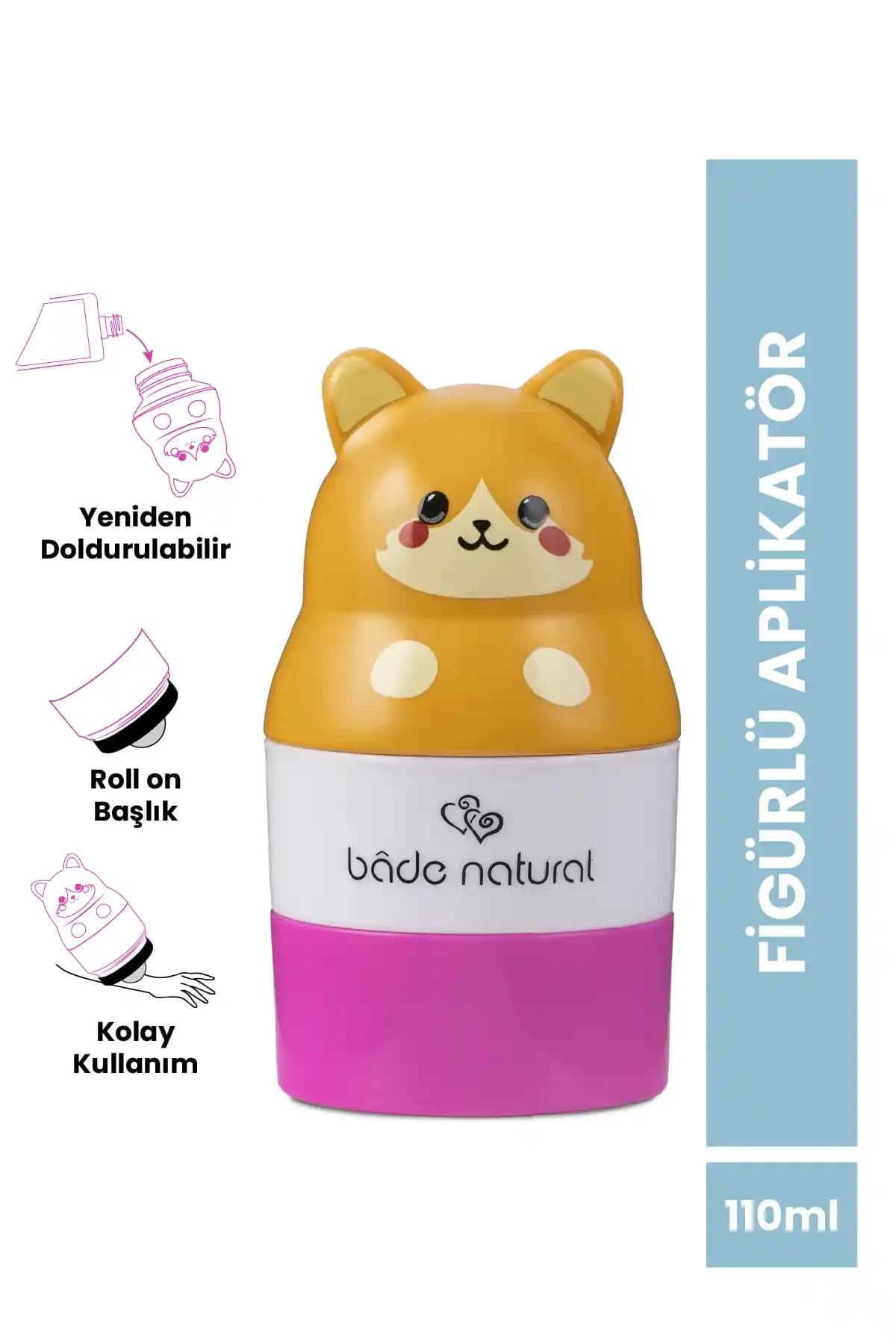 Bade Natural Güneş Koruyucu Losyon Uygulama Aparatı: Kedi Figürlü Dolumlu 110 ml