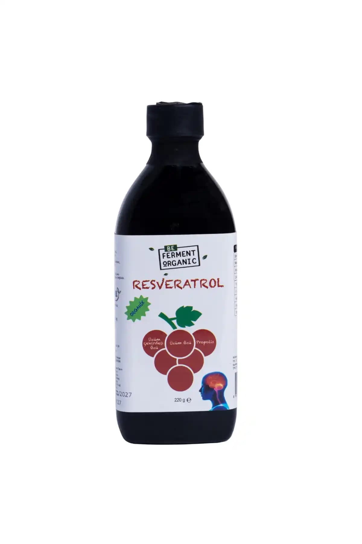 BEORGANİC Resveratrol Şurup: resveratrol, üzüm çekirdeği özleri ve propolis içeriyor