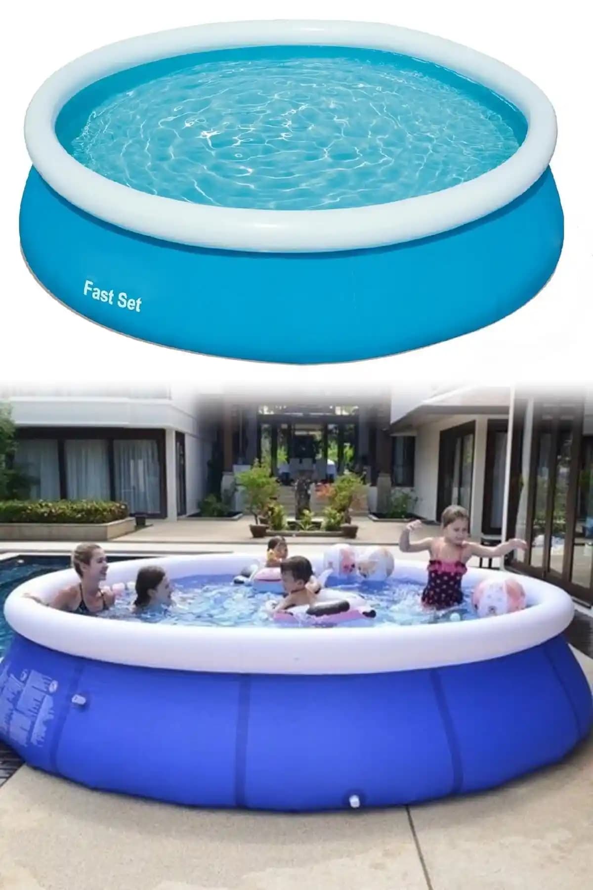 Binbirreyon Bestway Büyük Boy Şişme Yüzme Havuzu – 244 cm çap, 66 cm derinlik, 2100 L kapasite