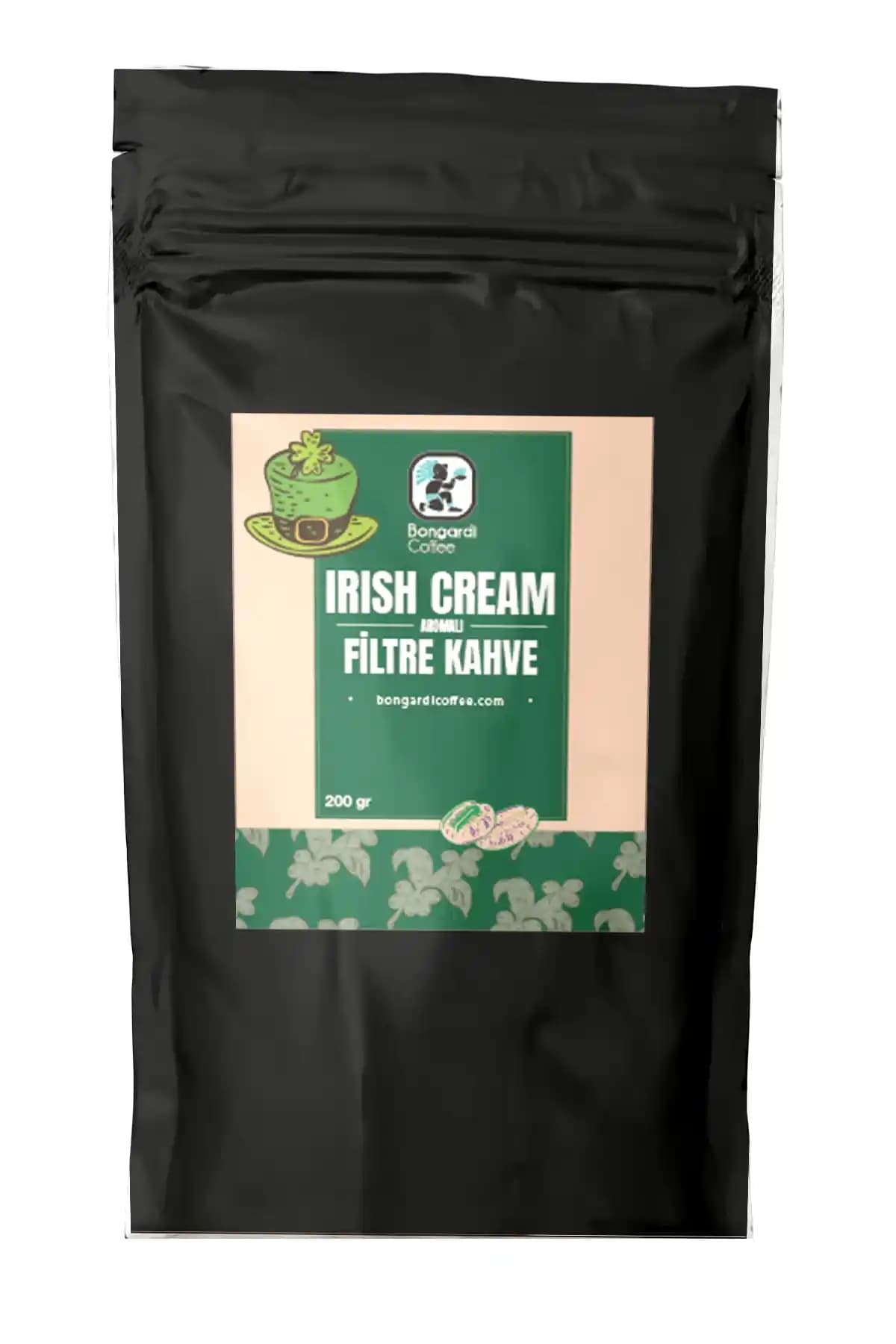 Bongardi Coffee Irish Cream Aromalı Filtre Kahve 200 g – Kilitli Paket ile Tazelik