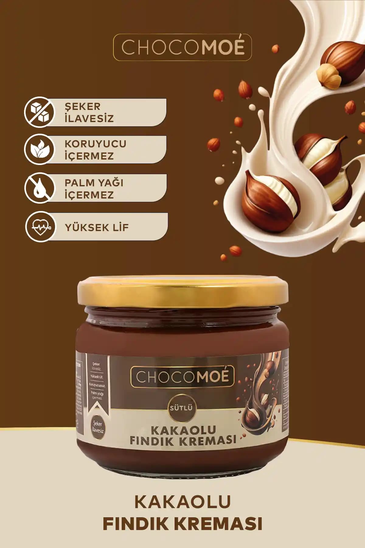 ChocoMoe Kakaolu Fındık Kreması 300 g: Türkiye Menşeli, Dengeli Tat ve Kıvam