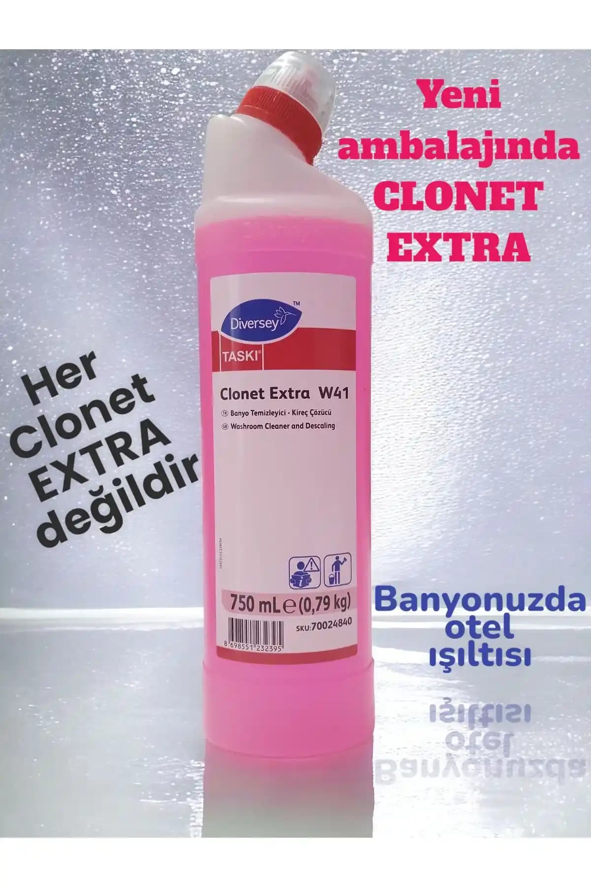 Clonet Extra W41 Banyodaki Kireç Lekelerini Hızla Çözen Sıvı Temizleyici (750 ml)