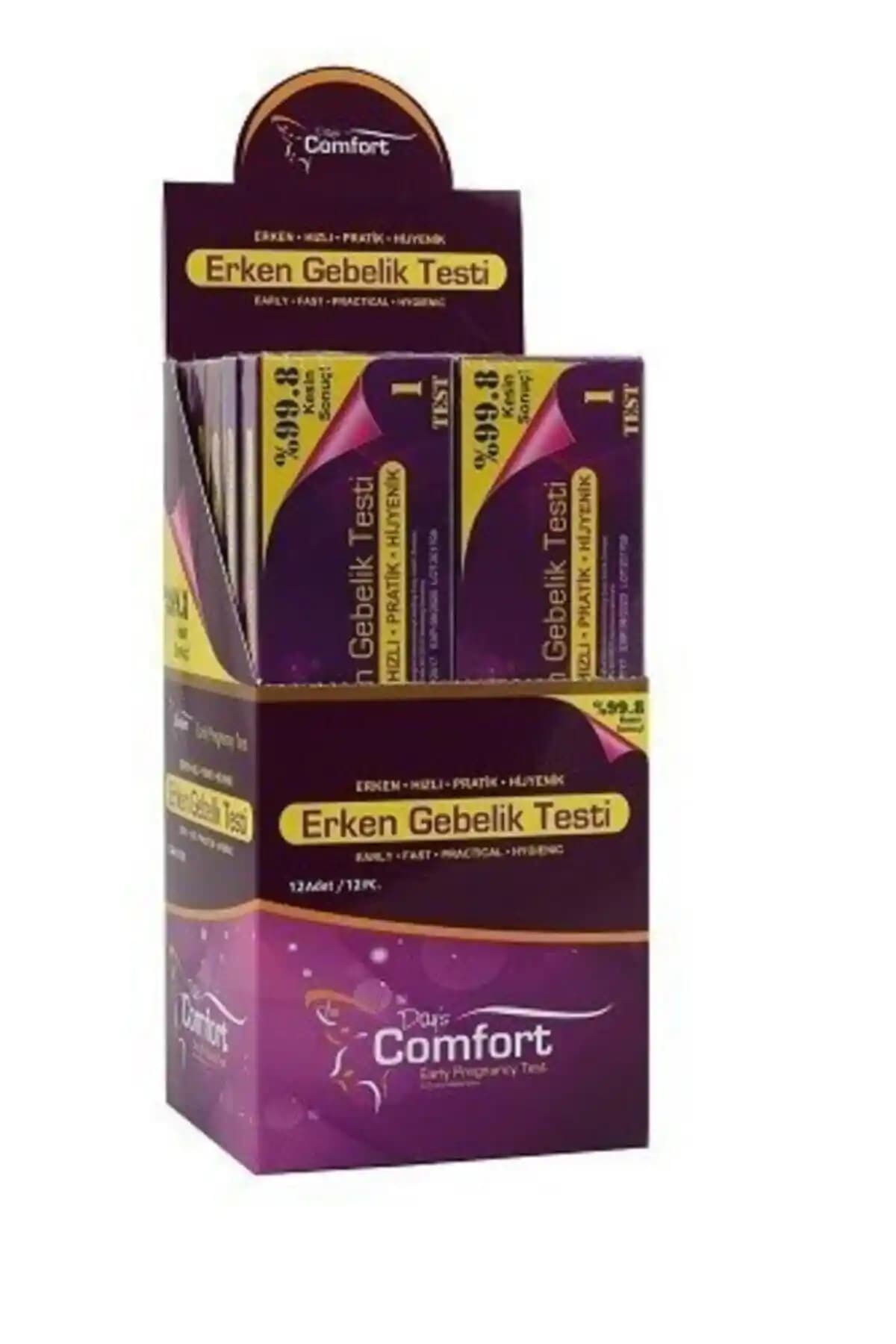 Day's Comfort Erken Gebelik Testi – 12'li Stand Paketi, ABD Kökenli, Barkodlu ve 4.2 Puanlı