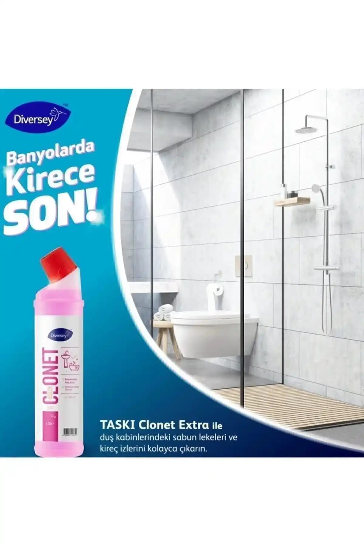 Diversey Taskı Clonet Extra: Kireç ve Banyo Temizliğinde Etkili ve Sürdürülebilir Çözüm
