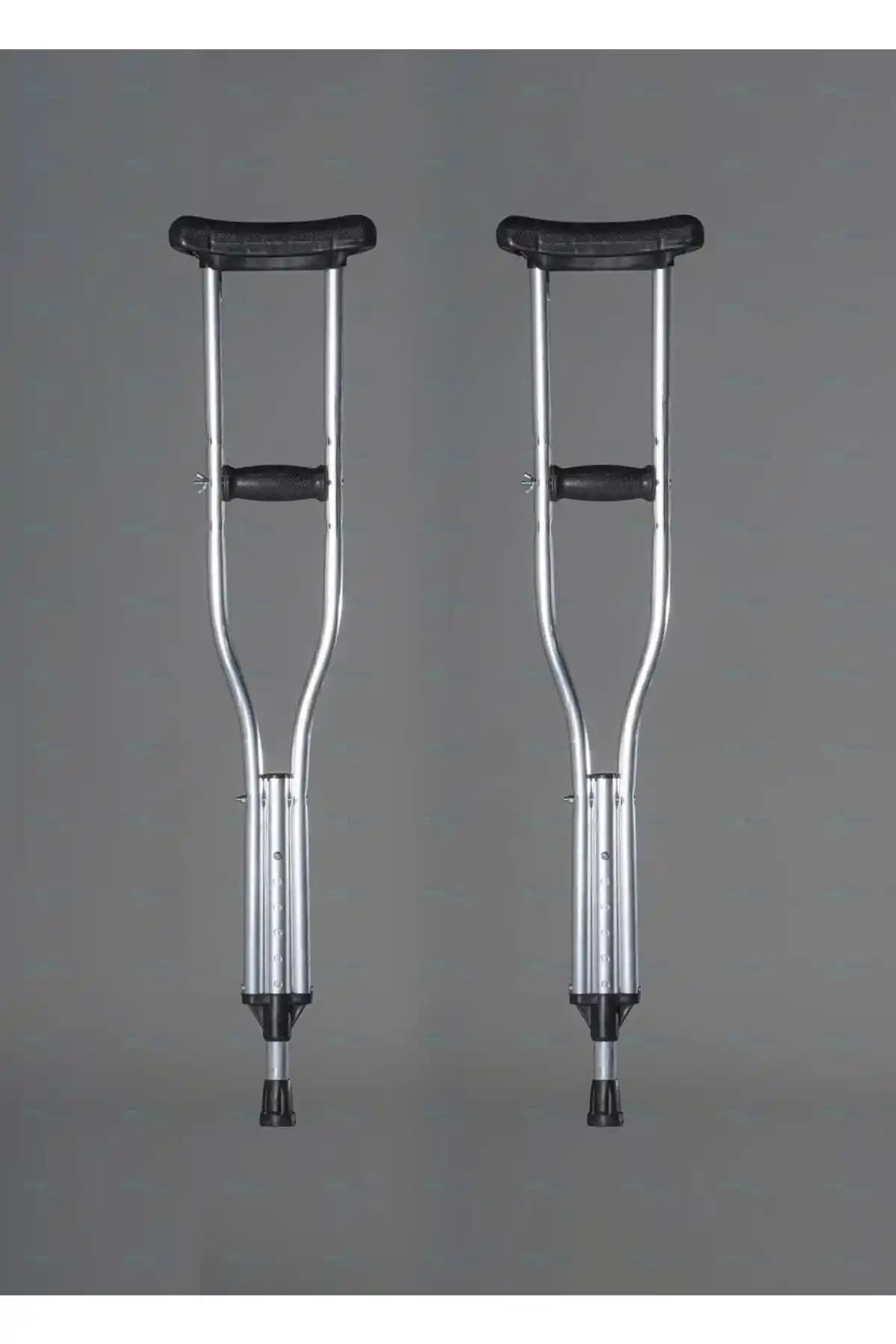 Ermoztürk Medikal Koltuk Altı Değneği, M Beden, 1.50-1.75 m Ayarlı, Alüminyum Gövde