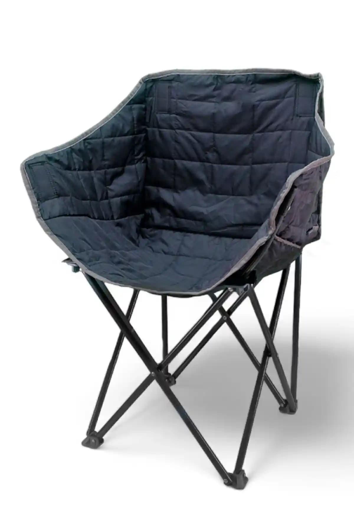 İronika Lüx Katlanır Kamp Sandalyesi Siyah, Türkiye Menşei, Sağlam Metal Gövde, Hafif