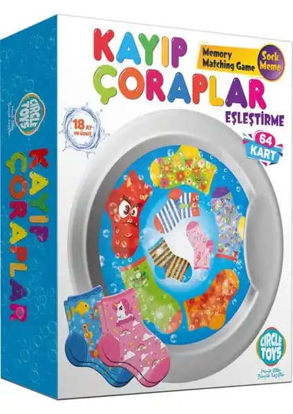 Kayıp Çoraplar Eşleşme Kart Oyunu: Türkiye Menşeli Hafıza ve Dikkat Geliştirme Seti