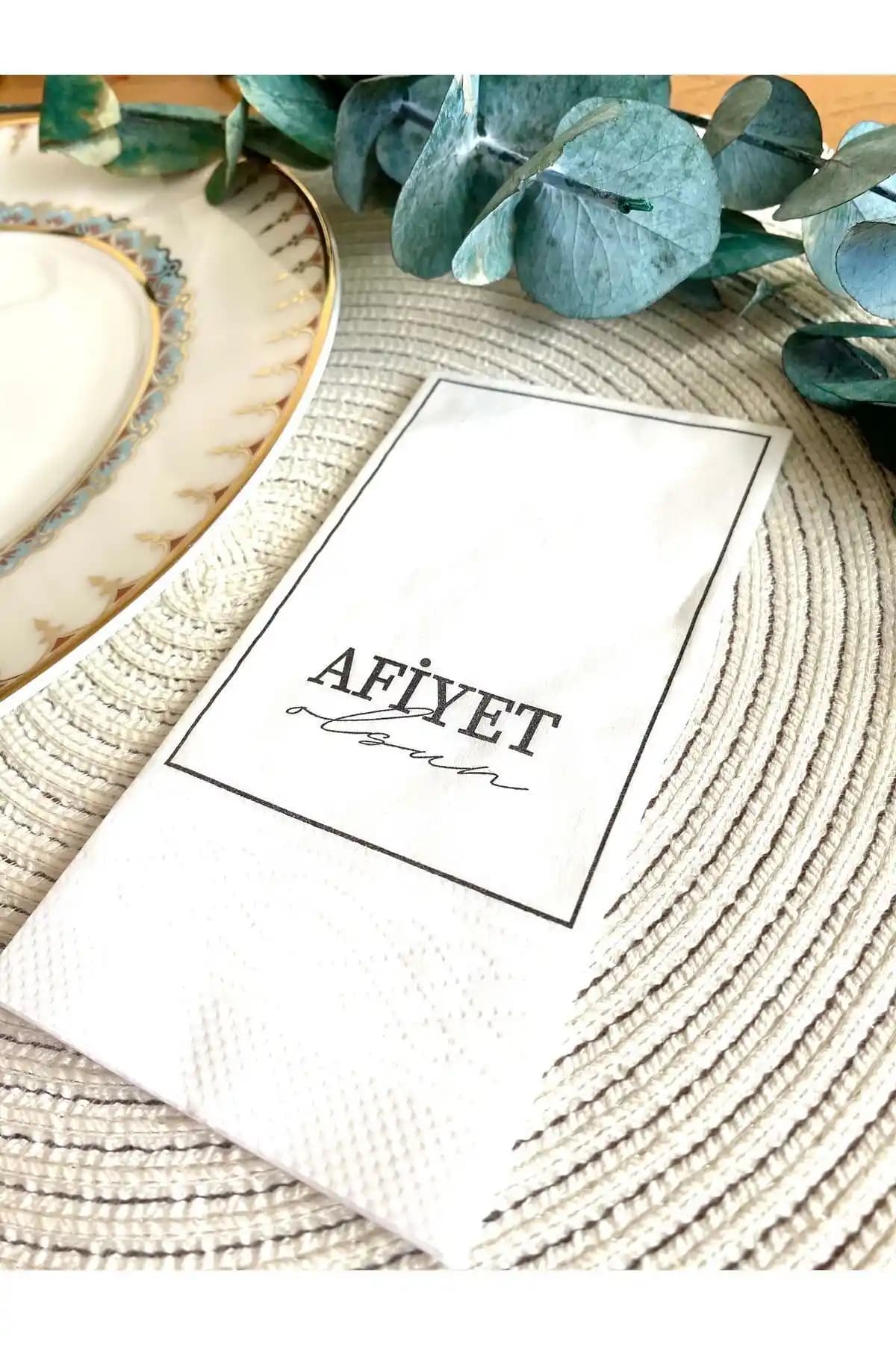 Napkindesign Baskılı Lux Peçete AFİYET OLSUN: Desenli 33x33, 20 Adet, Gıdaya Uygun