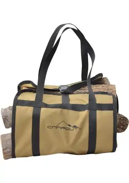 Nurgaz Campout Odun Taşıma Çantası Haki - 90x34 cm, 12 Ay Garanti, Kamp İçin Uygun