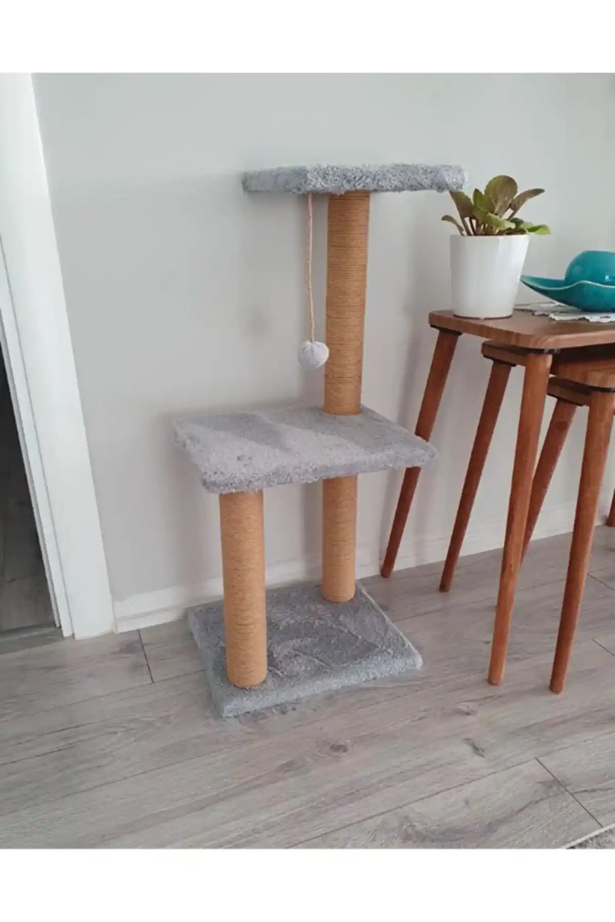 Nursoft Mega Boy Step Kedi Tırmalama Tahtası gri – Yerli Üretim Welsoft Kumaşlı Kedi Ağacı