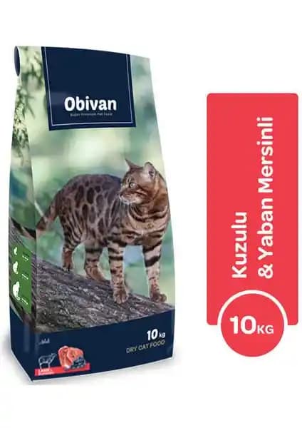Obivan Kuzu Etli ve Yaban Mersinli Kedi Maması 10 kg: Dengeli Protein ve Destekleyici İçerik