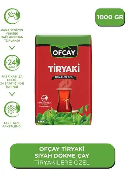 Ofçay Tiryaki Dökme Siyah Çay 1000 g: Türkiye Menşeli Doğal Harman ve Yoğun Aroma