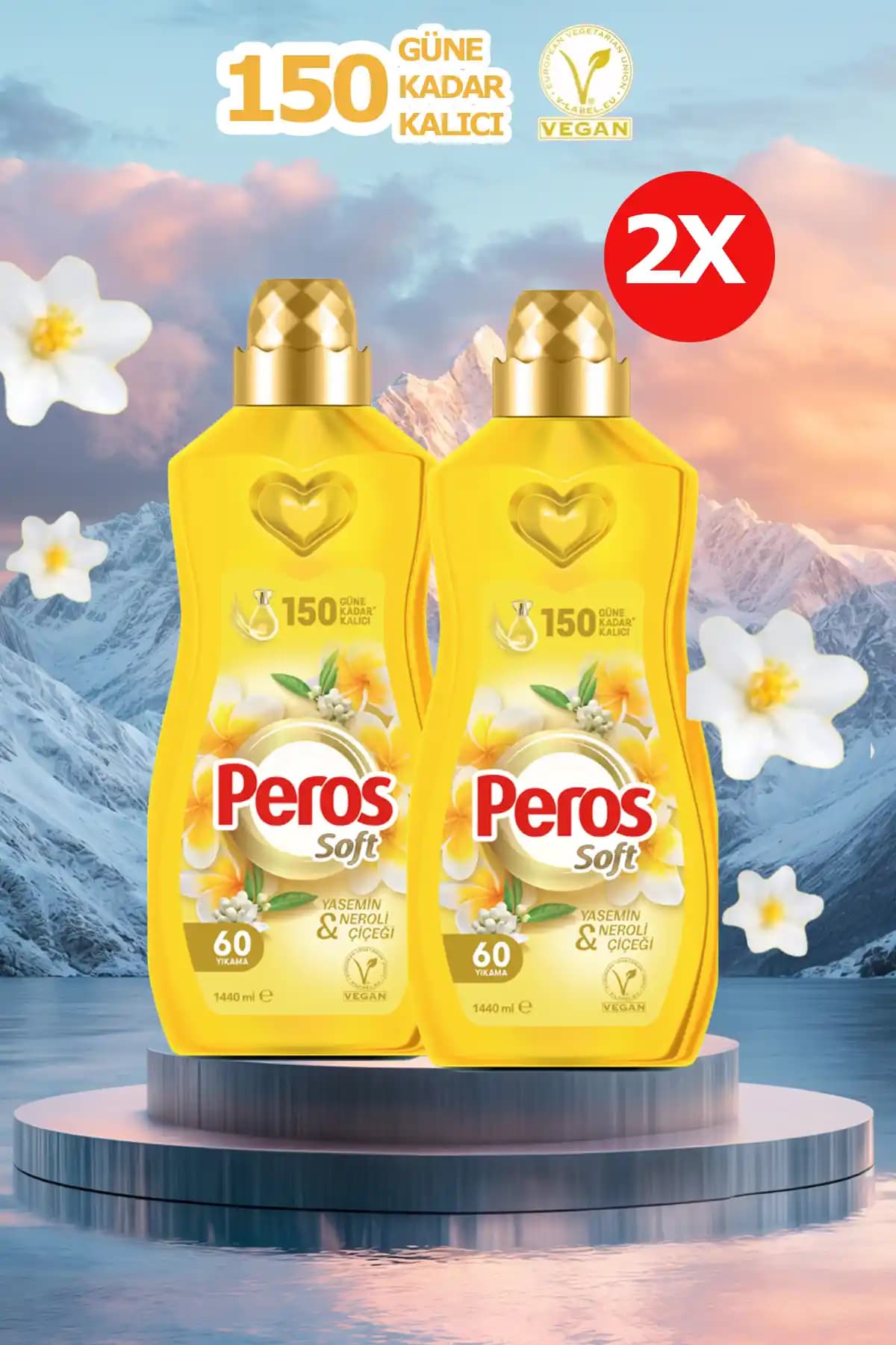 Peros 2'li Avantaj Paket: Konsantre Bitkisel Yumuşatıcı, Yasemin-Neroli, 1,44 L x 2