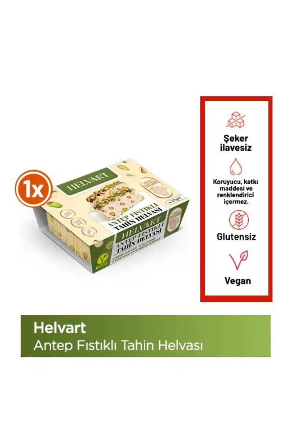 Pol's Helvart Yerli Susam ve Antep Fıstıklı Tahin Helvası 175 g Paket, Türkiye Kökenli Malzemeler